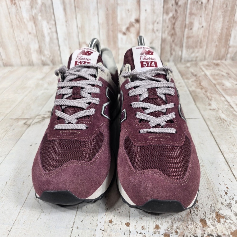 New Balance 574 Classic Womens Burgundy Suede Sneakers WL574EVM Size 7.5 - Picture 4 of 8